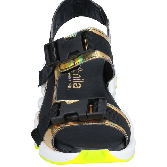 NILA & NILA Athleisure Gold & Neon green Sandals - 8.5 Made In Italy - Picture 3 of 11